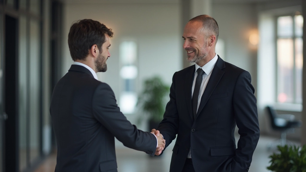 Professionele man die netwerkt op zakelijk evenement