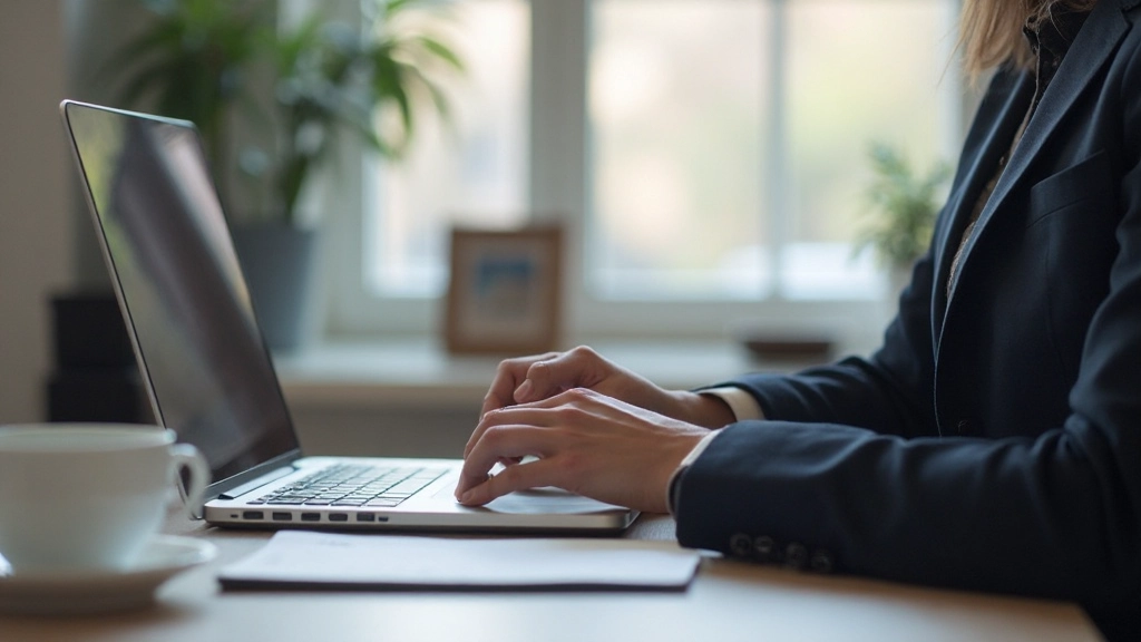 Close-up van computerscreen met e-mailprogramma en goed geschreven onderwerpregel zichtbaar